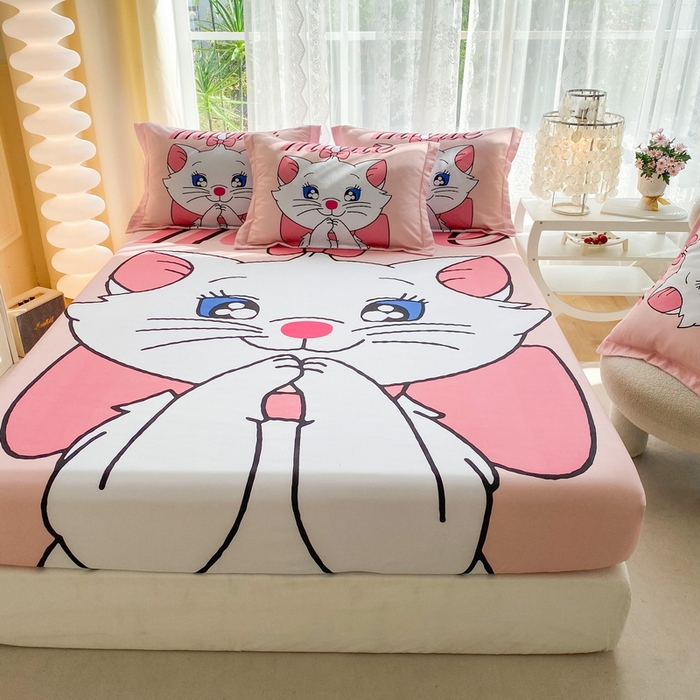 91家纺网 家纺一手货源 找家纺 一电 2024新款卡通床单床笠棕垫床套防尘罩席床垫保护套卡通儿童上下床床单床笠-第三批 小狐