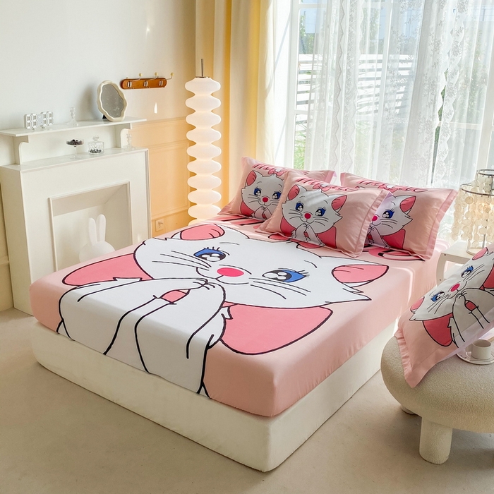91家纺网 家纺一手货源 找家纺 一电 2024新款卡通床单床笠棕垫床套防尘罩席床垫保护套卡通儿童上下床床单床笠-第三批 小狐