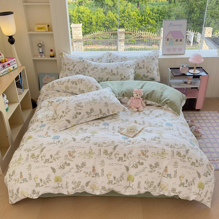 91家纺网 家纺一手货源 找家纺 （总）鑫宇 2025新款全棉纯棉13372小清新印花四件套