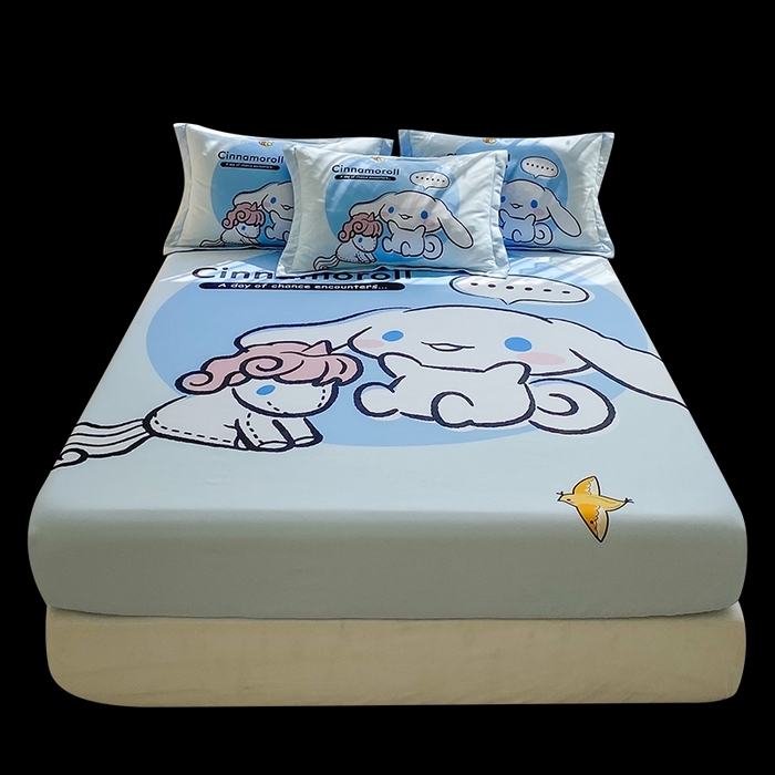 91家纺网 家纺一手货源 找家纺 一电 2024新款卡通床单床笠棕垫床套防尘罩席床垫保护套卡通儿童上下床床单床笠-第三批 可爱玉桂狗
