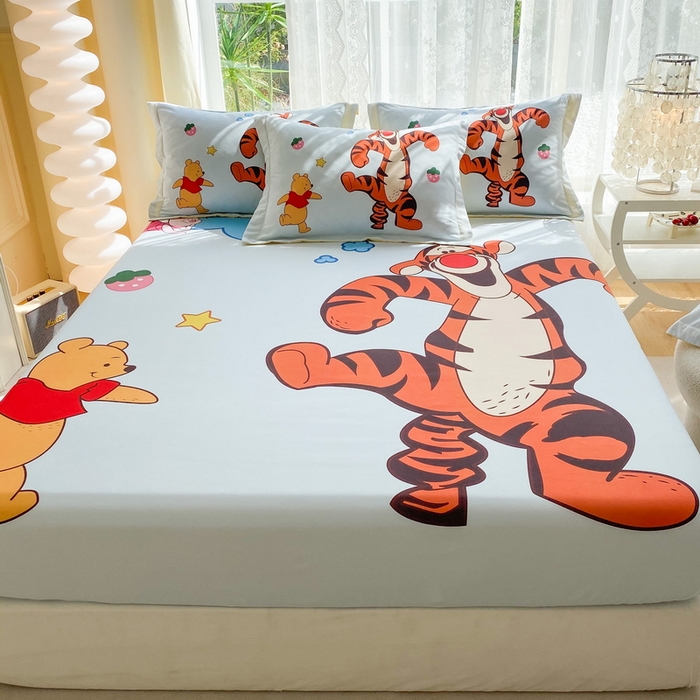 91家纺网 家纺一手货源 找家纺 一电 2024新款卡通床单床笠棕垫床套防尘罩席床垫保护套卡通儿童上下床床单床笠-第三批 街舞虎