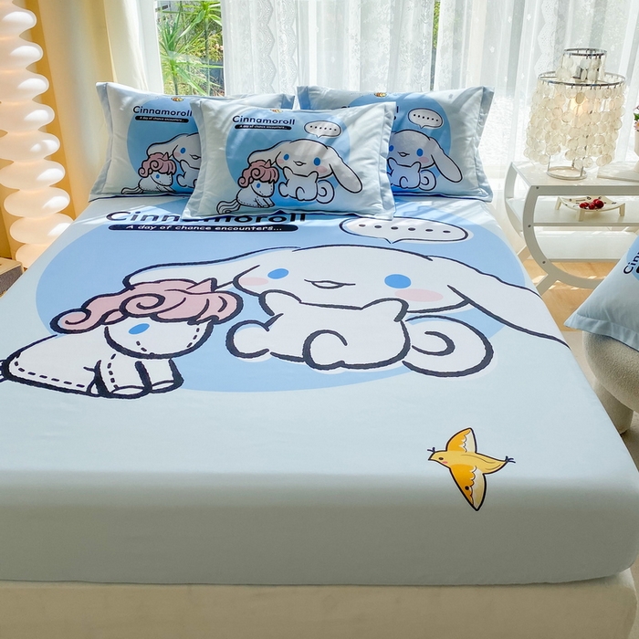 91家纺网 家纺一手货源 找家纺 一电 2024新款卡通床单床笠棕垫床套防尘罩席床垫保护套卡通儿童上下床床单床笠-第三批 可爱玉桂狗