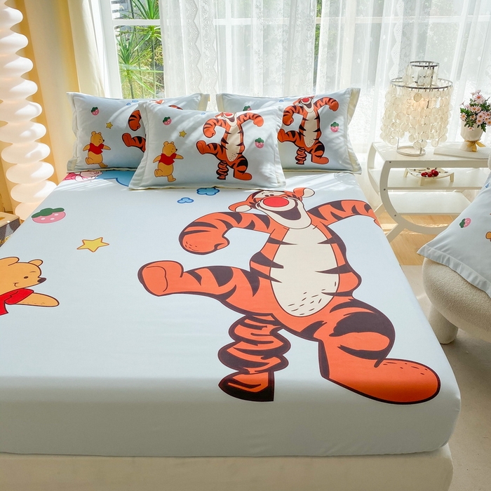 91家纺网 家纺一手货源 找家纺 一电 2024新款卡通床单床笠棕垫床套防尘罩席床垫保护套卡通儿童上下床床单床笠-第三批 街舞虎