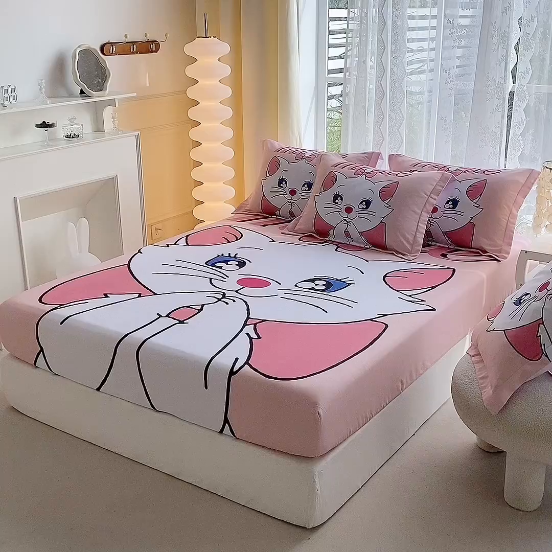 91家纺网 家纺一手货源 找家纺 一电 2024新款卡通床单床笠棕垫床套防尘罩席床垫保护套卡通儿童上下床床单床笠-第三批 小狐