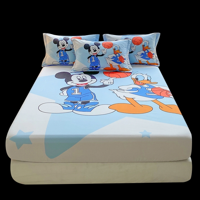 91家纺网 家纺一手货源 找家纺 一电 2024新款卡通床单床笠棕垫床套防尘罩席床垫保护套卡通儿童上下床床单床笠-第三批 篮球米奇