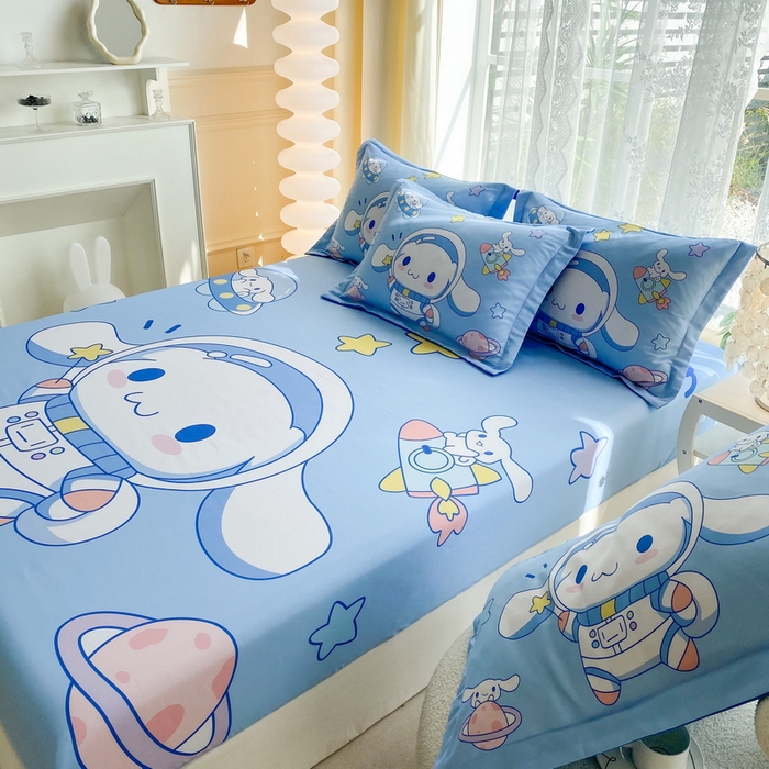 91家纺网 家纺一手货源 找家纺 一电 2024新款卡通床单床笠棕垫床套防尘罩席床垫保护套卡通儿童上下床床单床笠-第三批 太空玉桂狗