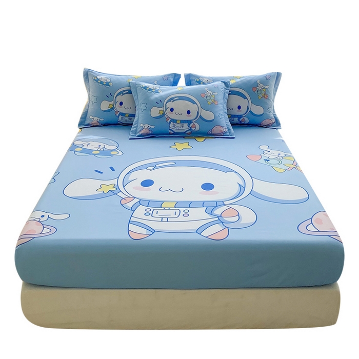 91家纺网 家纺一手货源 找家纺 一电 2024新款卡通床单床笠棕垫床套防尘罩席床垫保护套卡通儿童上下床床单床笠-第三批 太空玉桂狗
