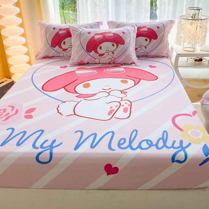 91家纺网 家纺一手货源 找家纺 一电 2024新款卡通床单床笠棕垫床套防尘罩席床垫保护套卡通儿童上下床床单床笠-第三批 咪咪美乐