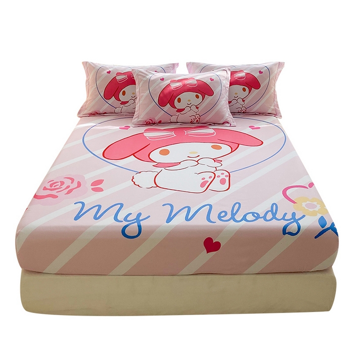 91家纺网 家纺一手货源 找家纺 一电 2024新款卡通床单床笠棕垫床套防尘罩席床垫保护套卡通儿童上下床床单床笠-第三批 咪咪美乐