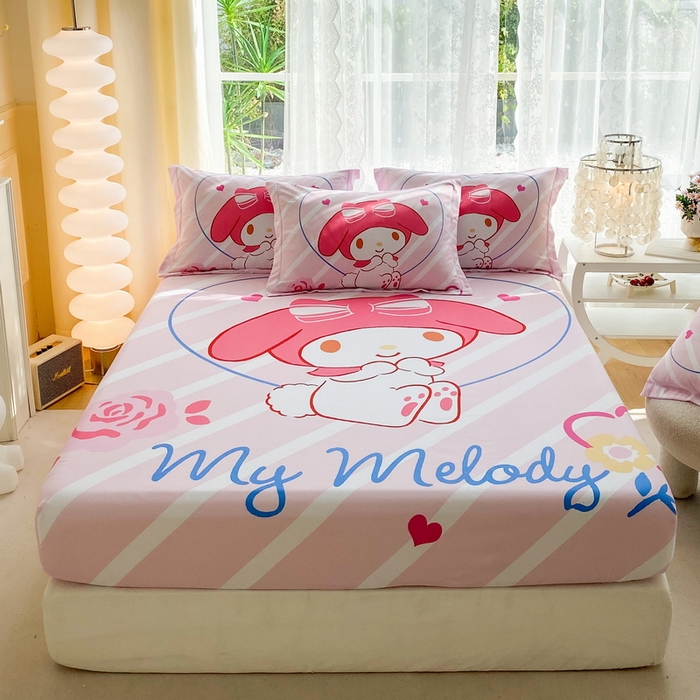 91家纺网 家纺一手货源 找家纺 一电 2024新款卡通床单床笠棕垫床套防尘罩席床垫保护套卡通儿童上下床床单床笠-第三批 咪咪美乐