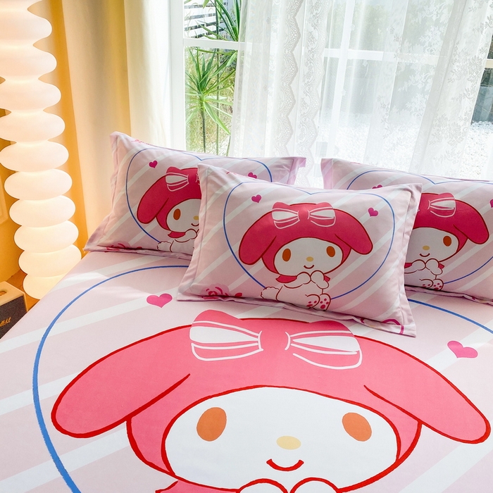 91家纺网 家纺一手货源 找家纺 一电 2024新款卡通床单床笠棕垫床套防尘罩席床垫保护套卡通儿童上下床床单床笠-第三批 咪咪美乐