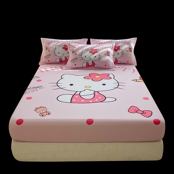 91家纺网 家纺一手货源 找家纺 一电 2024新款卡通床单床笠棕垫床套防尘罩席床垫保护套卡通儿童上下床床单床笠-第三批 萌萌KT