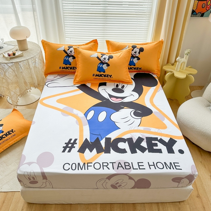 91家纺网 家纺一手货源 找家纺 一电 2025卡通床单床笠棕垫床套防尘罩席床垫保护套卡通儿童上下床床单床笠第四批 米奇