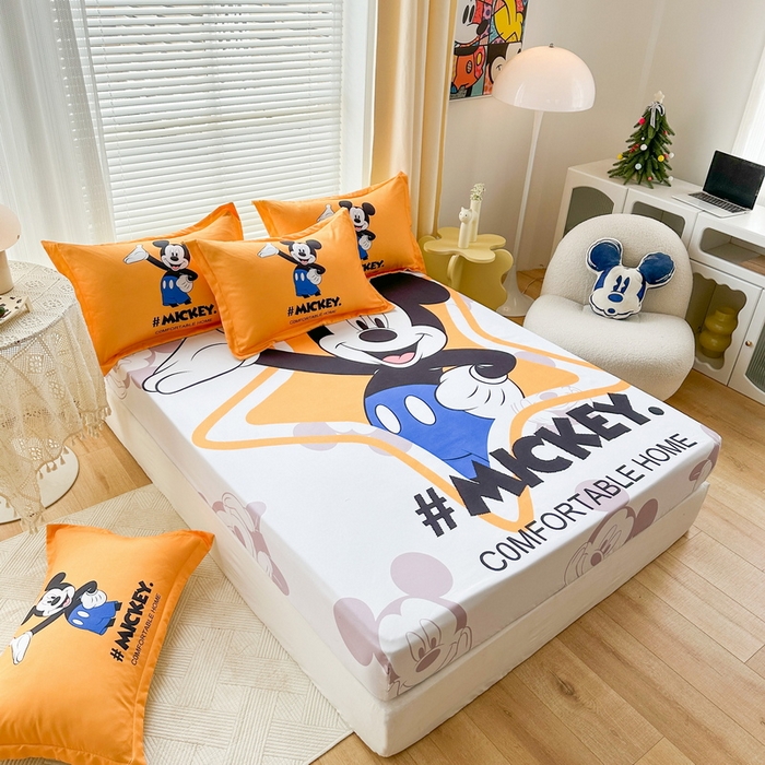 91家纺网 家纺一手货源 找家纺 一电 2025卡通床单床笠棕垫床套防尘罩席床垫保护套卡通儿童上下床床单床笠第四批 米奇