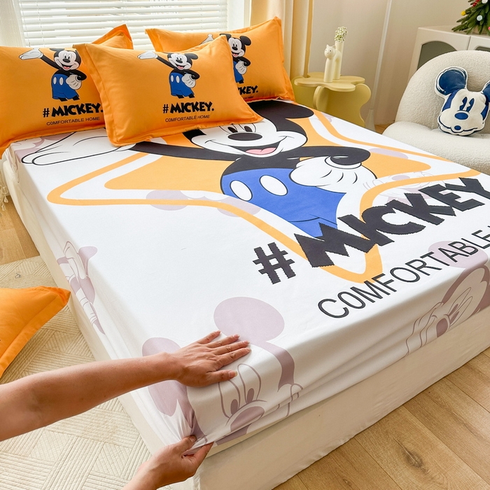 91家纺网 家纺一手货源 找家纺 一电 2025卡通床单床笠棕垫床套防尘罩席床垫保护套卡通儿童上下床床单床笠第四批 米奇