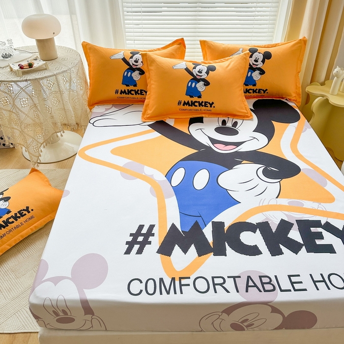 91家纺网 家纺一手货源 找家纺 一电 2025卡通床单床笠棕垫床套防尘罩席床垫保护套卡通儿童上下床床单床笠第四批 米奇