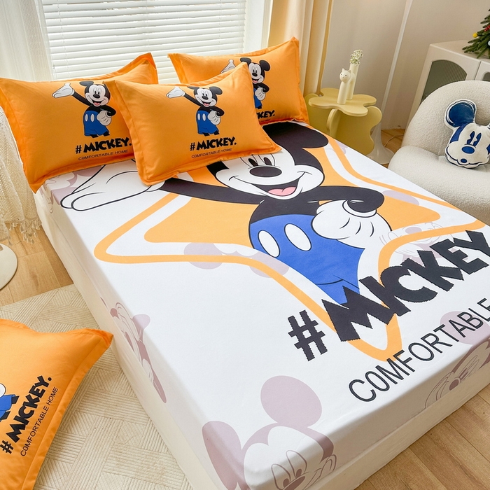 91家纺网 家纺一手货源 找家纺 一电 2025卡通床单床笠棕垫床套防尘罩席床垫保护套卡通儿童上下床床单床笠第四批 米奇