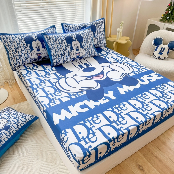 91家纺网 家纺一手货源 找家纺 一电 2025卡通床单床笠棕垫床套防尘罩席床垫保护套卡通儿童上下床床单床笠第四批 米老鼠