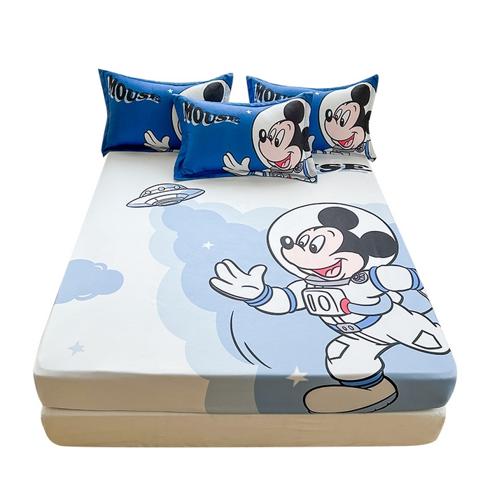 91家纺网 家纺一手货源 找家纺 一电 2025卡通床单床笠棕垫床套防尘罩席床垫保护套卡通儿童上下床床单床笠第四批 太空米奇