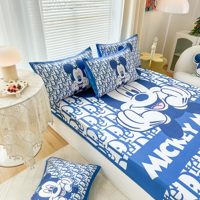 91家纺网 家纺一手货源 找家纺 一电 2025卡通床单床笠棕垫床套防尘罩席床垫保护套卡通儿童上下床床单床笠第四批 米老鼠