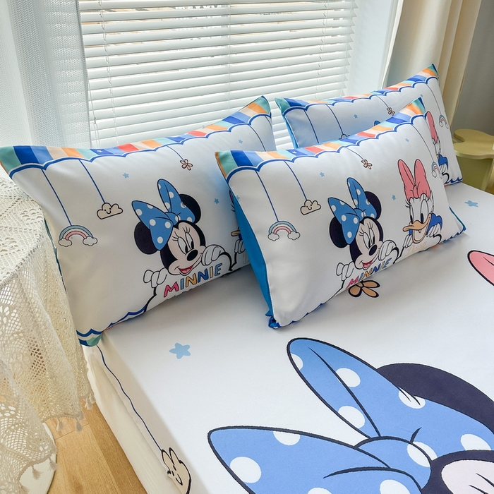 91家纺网 家纺一手货源 找家纺 一电 2025卡通床单床笠棕垫床套防尘罩席床垫保护套卡通儿童上下床床单床笠第四批 彩虹米妮