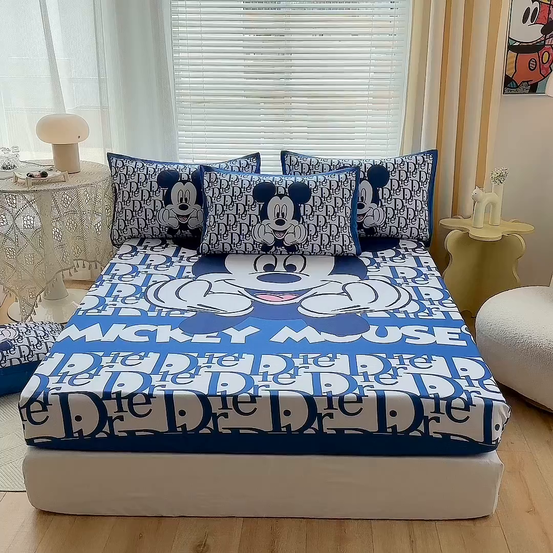 91家纺网 家纺一手货源 找家纺 一电 2025卡通床单床笠棕垫床套防尘罩席床垫保护套卡通儿童上下床床单床笠第四批 米老鼠