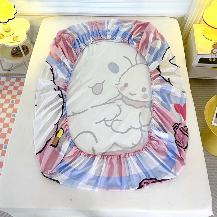 91家纺网 家纺一手货源 找家纺 一电 2025卡通床单床笠棕垫床套防尘罩席床垫保护套卡通儿童上下床床单床笠第五批 小兔玉桂狗