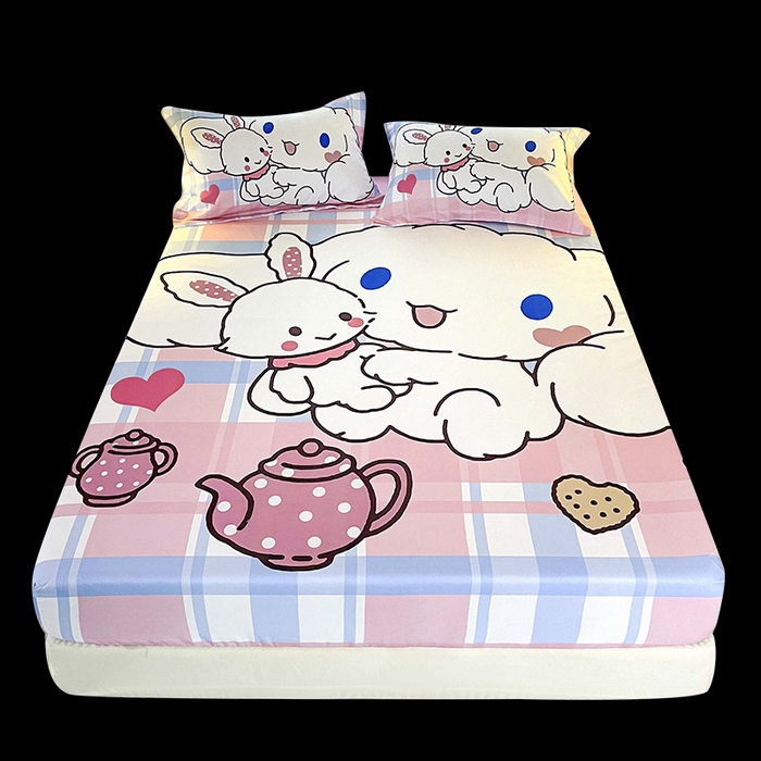 91家纺网 家纺一手货源 找家纺 一电 2025卡通床单床笠棕垫床套防尘罩席床垫保护套卡通儿童上下床床单床笠第五批 小兔玉桂狗