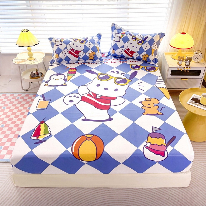 91家纺网 家纺一手货源 找家纺 一电 2025卡通床单床笠棕垫床套防尘罩席床垫保护套卡通儿童上下床床单床笠第五批 舞动帕狗