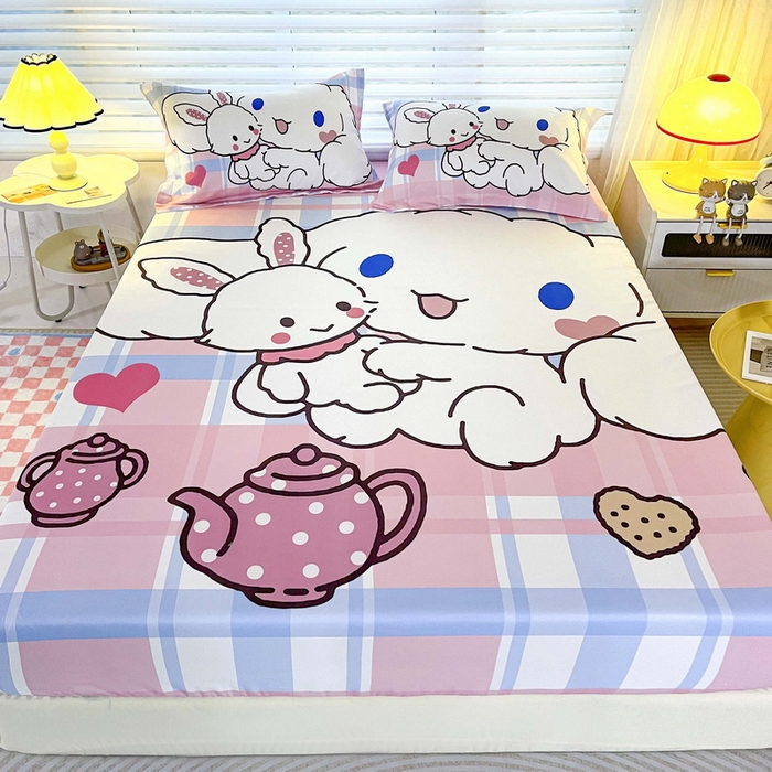 一电 2025卡通床单床笠棕垫床套防尘罩席床垫保护套卡通儿童上下床床单床笠第五批 小兔玉桂狗