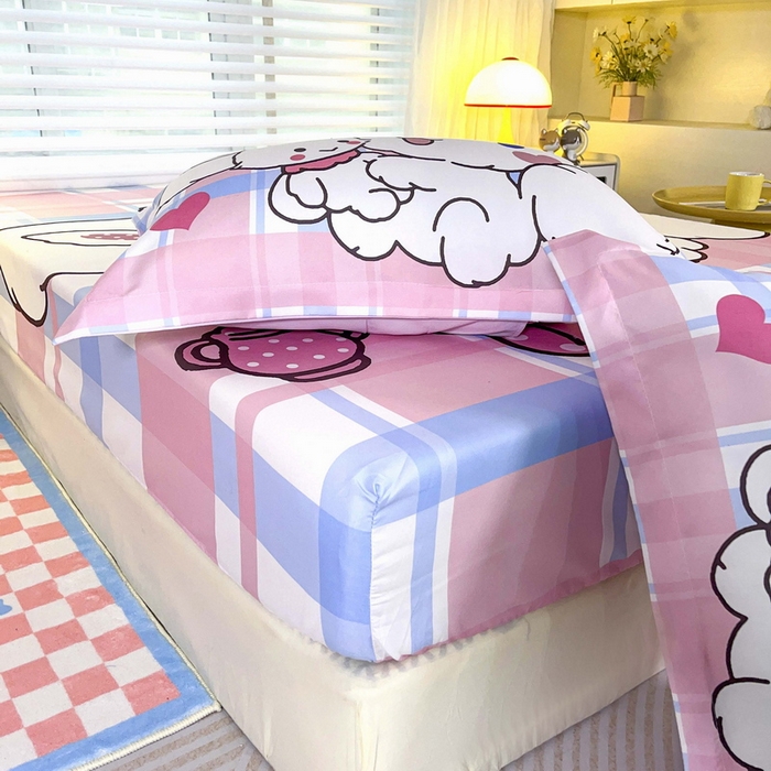 91家纺网 家纺一手货源 找家纺 一电 2025卡通床单床笠棕垫床套防尘罩席床垫保护套卡通儿童上下床床单床笠第五批 小兔玉桂狗