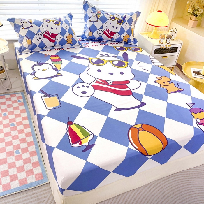 91家纺网 家纺一手货源 找家纺 一电 2025卡通床单床笠棕垫床套防尘罩席床垫保护套卡通儿童上下床床单床笠第五批 舞动帕狗