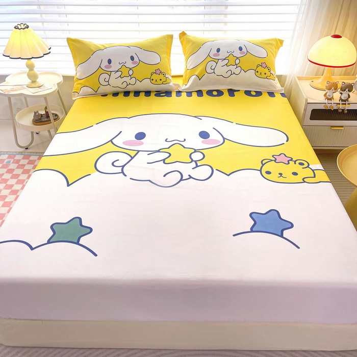 91家纺网 家纺一手货源 找家纺 一电 2025卡通床单床笠棕垫床套防尘罩席床垫保护套卡通儿童上下床床单床笠第五批 软萌玉桂狗