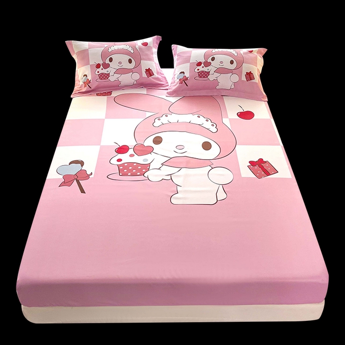 91家纺网 家纺一手货源 找家纺 一电 2025卡通床单床笠棕垫床套防尘罩席床垫保护套卡通儿童上下床床单床笠第五批 公主美乐蒂