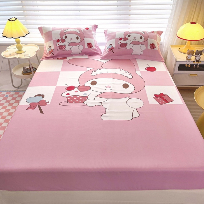 一电 2025卡通床单床笠棕垫床套防尘罩席床垫保护套卡通儿童上下床床单床笠第五批 公主美乐蒂