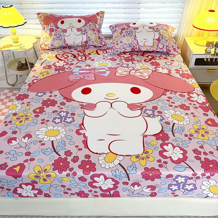 一电 2025卡通床单床笠棕垫床套防尘罩席床垫保护套卡通儿童上下床床单床笠第五批 花朵美乐蒂