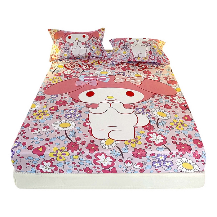 91家纺网 家纺一手货源 找家纺 一电 2025卡通床单床笠棕垫床套防尘罩席床垫保护套卡通儿童上下床床单床笠第五批 花朵美乐蒂