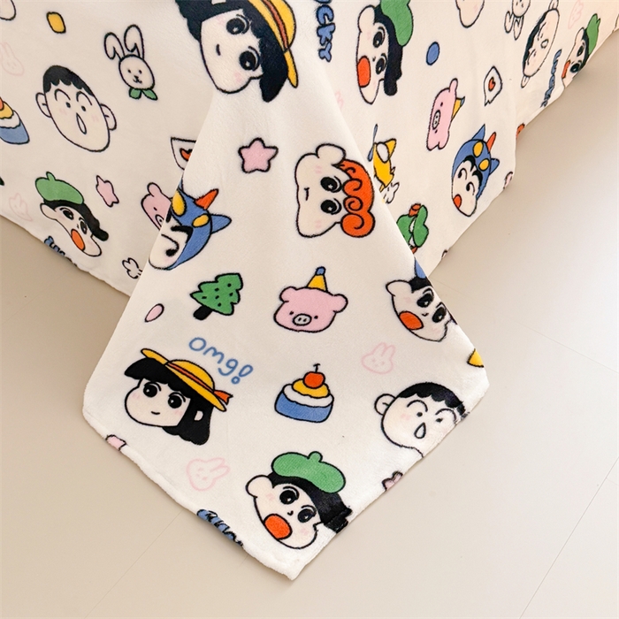 91家纺网 家纺一手货源 找家纺 艾特你 2025新款毛巾绣200克牛奶绒卡通毛巾绣四件套 小新的伙伴-黄