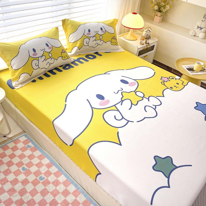 91家纺网 家纺一手货源 找家纺 一电 2025卡通床单床笠棕垫床套防尘罩席床垫保护套卡通儿童上下床床单床笠第五批 软萌玉桂狗