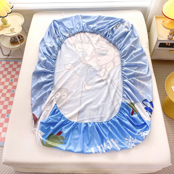 91家纺网 家纺一手货源 找家纺 一电 2025卡通床单床笠棕垫床套防尘罩席床垫保护套卡通儿童上下床床单床笠第五批 可爱公主