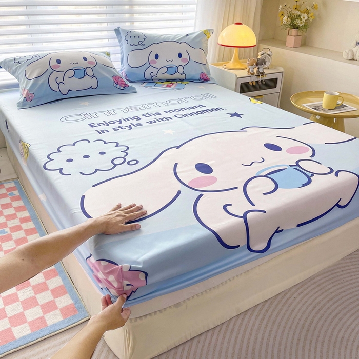 91家纺网 家纺一手货源 找家纺 一电 2025卡通床单床笠棕垫床套防尘罩席床垫保护套卡通儿童上下床床单床笠第五批 休息玉桂狗