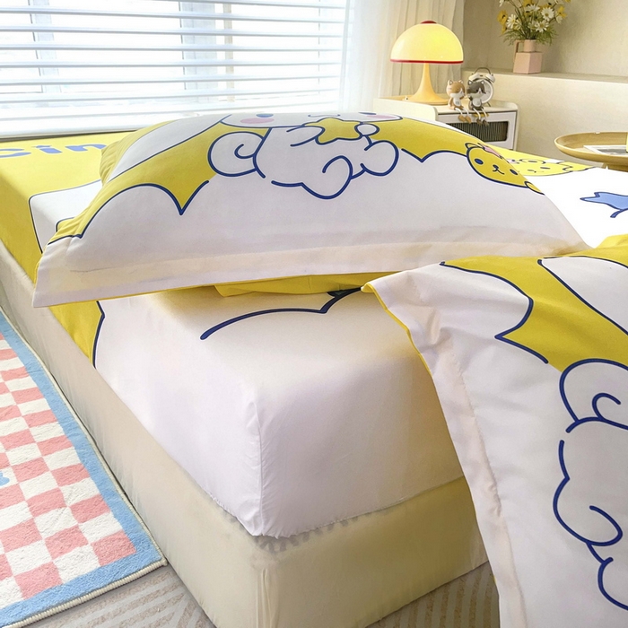 91家纺网 家纺一手货源 找家纺 一电 2025卡通床单床笠棕垫床套防尘罩席床垫保护套卡通儿童上下床床单床笠第五批 软萌玉桂狗