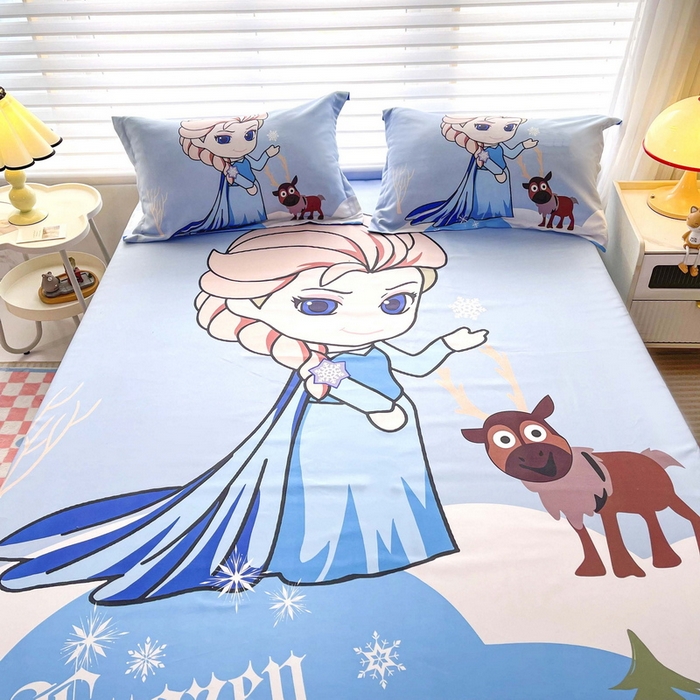 91家纺网 家纺一手货源 找家纺 一电 2025卡通床单床笠棕垫床套防尘罩席床垫保护套卡通儿童上下床床单床笠第五批 可爱公主