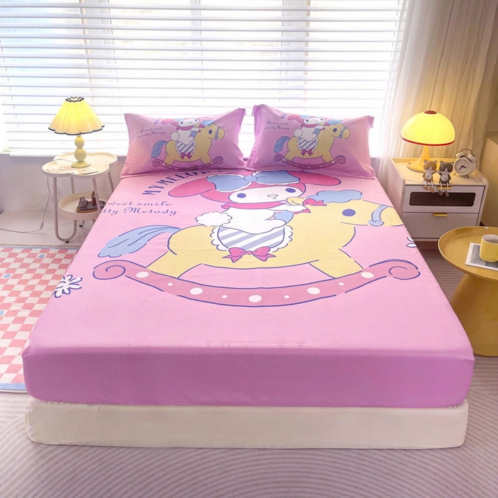 91家纺网 家纺一手货源 找家纺 一电 2025卡通床单床笠棕垫床套防尘罩席床垫保护套卡通儿童上下床床单床笠第五批 小木马