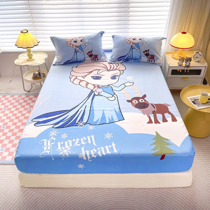 91家纺网 家纺一手货源 找家纺 一电 2025卡通床单床笠棕垫床套防尘罩席床垫保护套卡通儿童上下床床单床笠第五批 可爱公主