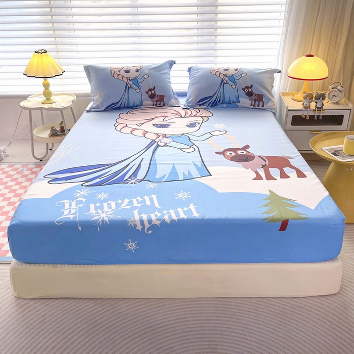 91家纺网 家纺一手货源 找家纺 一电 2025卡通床单床笠棕垫床套防尘罩席床垫保护套卡通儿童上下床床单床笠第五批 可爱公主