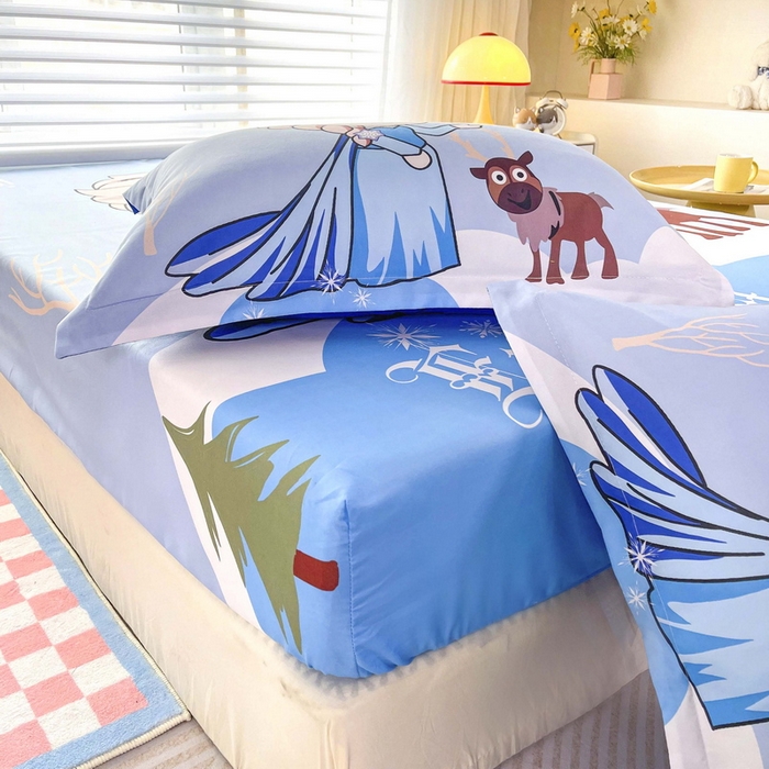 91家纺网 家纺一手货源 找家纺 一电 2025卡通床单床笠棕垫床套防尘罩席床垫保护套卡通儿童上下床床单床笠第五批 可爱公主