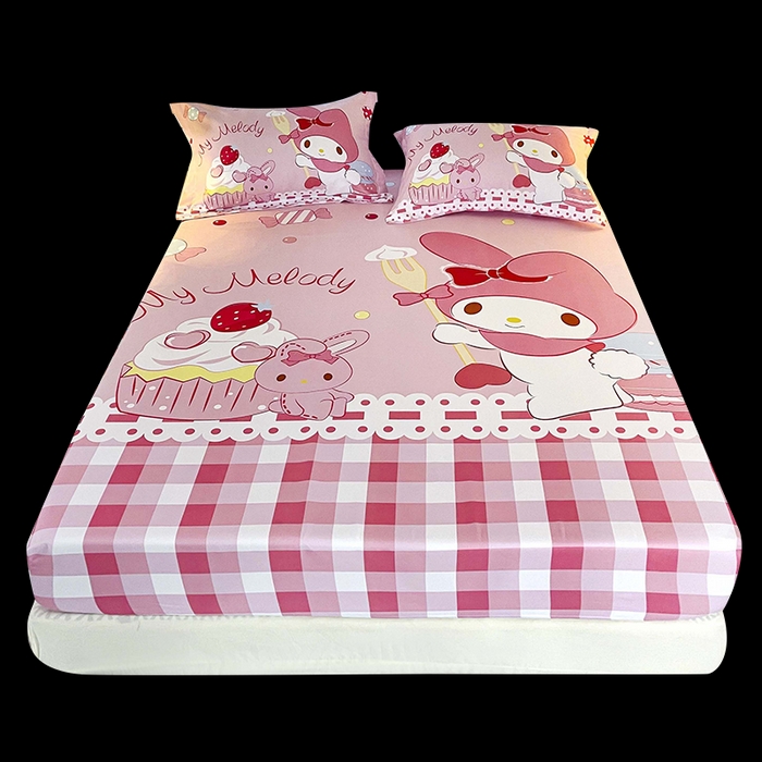 91家纺网 家纺一手货源 找家纺 一电 2025卡通床单床笠棕垫床套防尘罩席床垫保护套卡通儿童上下床床单床笠第五批 蛋糕美乐蒂