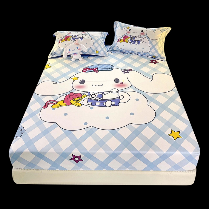 91家纺网 家纺一手货源 找家纺 一电 2025卡通床单床笠棕垫床套防尘罩席床垫保护套卡通儿童上下床床单床笠第五批 云朵玉桂狗