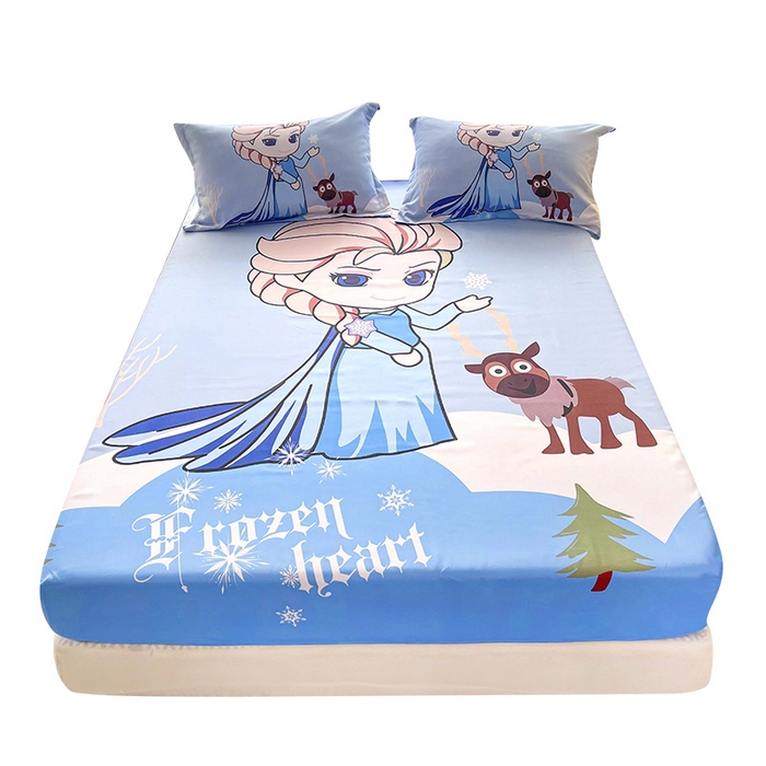 91家纺网 家纺一手货源 找家纺 一电 2025卡通床单床笠棕垫床套防尘罩席床垫保护套卡通儿童上下床床单床笠第五批 可爱公主